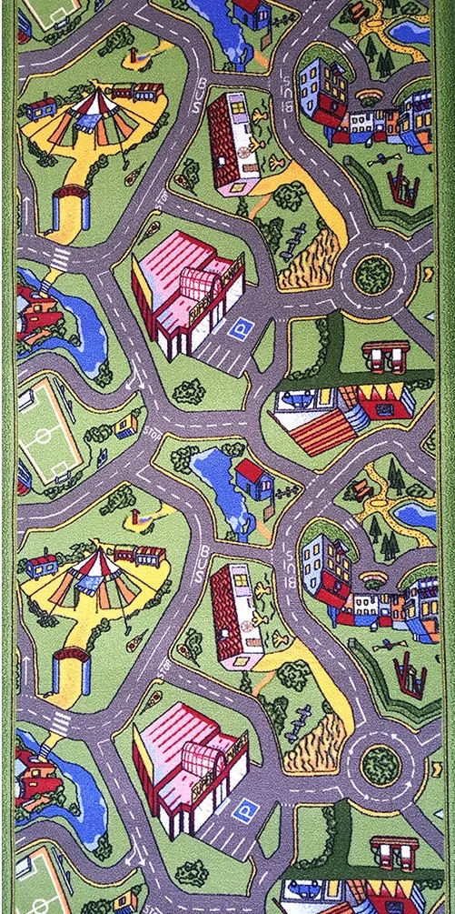 Traversa Pentru Copii, Drumulete 1129, Verde, Latime 150 cm, Diverse Lungimi [3]