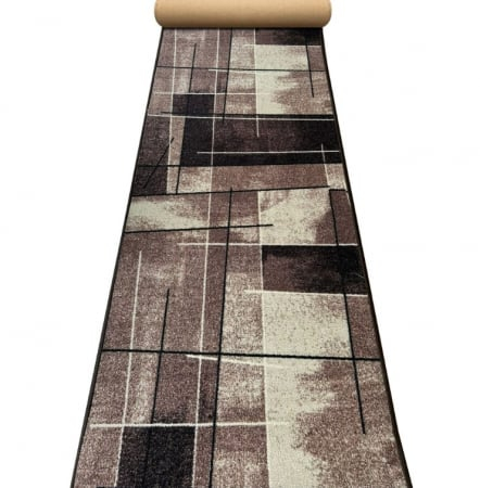 Traverse Moderne si Geometrice - Traversa Model Print Hanoi ,Maro, Suport Pasla, Latime 120 cm, 820 gr/mp