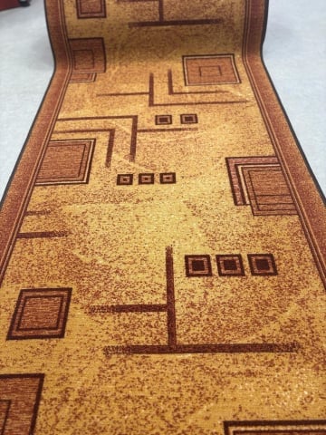 Traverse Moderne si Geometrice - Traversa Model Print Arhimed, Maro, Suport Pasla ,Latime 200 cm, 820 gr/mp