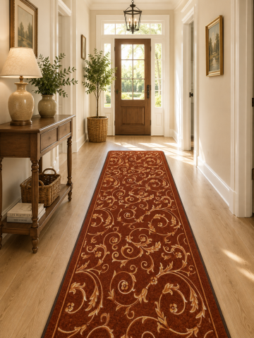 Traverse Dormitor - Traversa Model Print Marlen, Maro, Suport Pasla, Latime 150 cm, 820 gr/mp