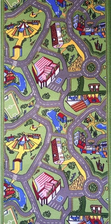 Traversa Pentru Copii, Drumulete 1129, Verde, Latime 100 cm, Diverse Lungimi [1]
