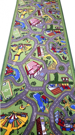 Traversa Pentru Copii, Drumulete 1129, Verde, Latime 60 cm, Diverse Lungimi [0]