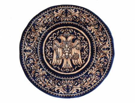 Covor Lotos, Model Bisericesc, 15032, Albastru, Rotund, 100x100 cm, 1800 gr/mp [1]