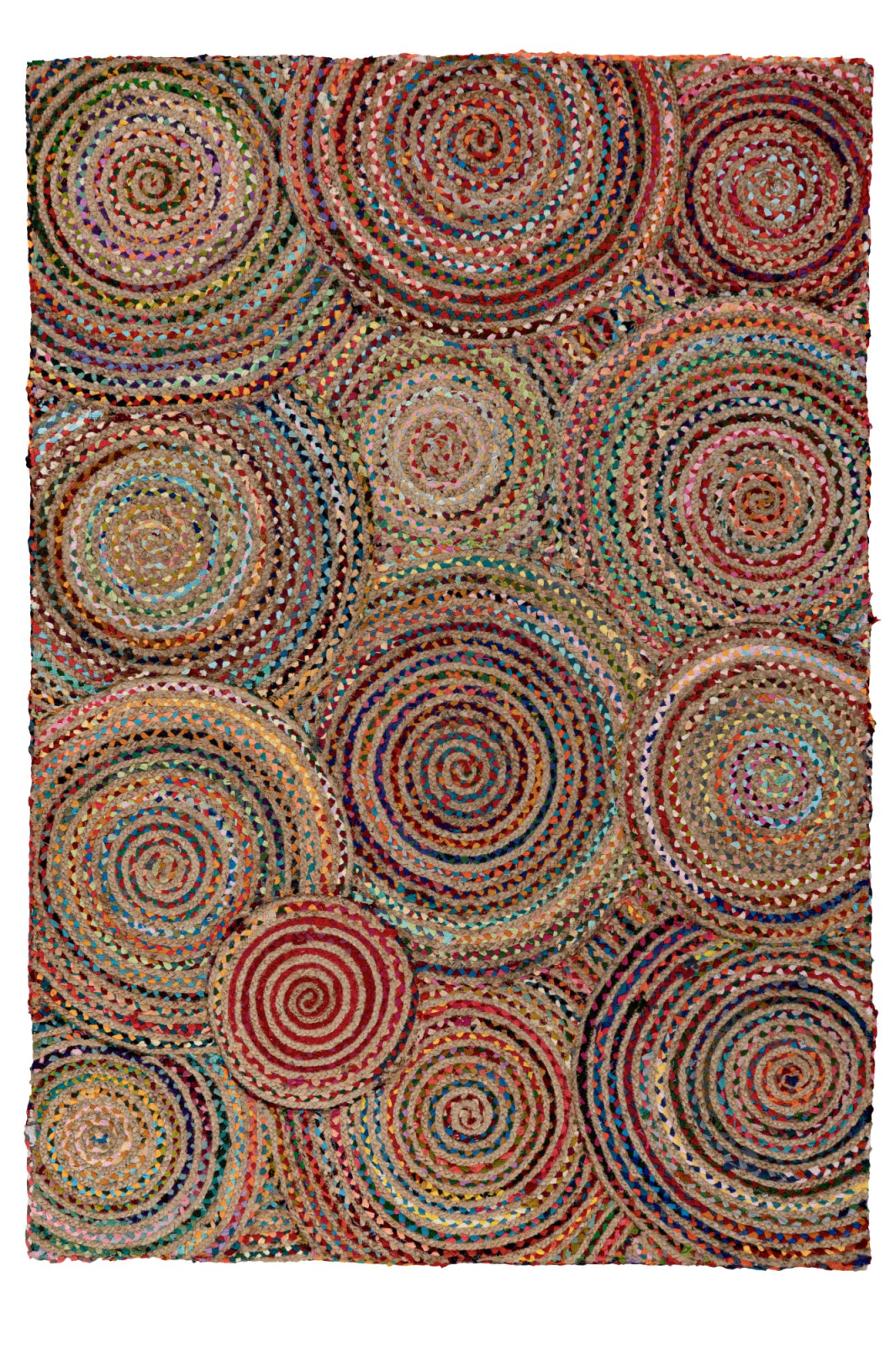 Covor Abstract Model Boho Tulum 356, Multicolor, Marime 80 x 150 cm, Inaltime Fir 6 mm, 60% Bumbac 40% Iuta, Living, Dormitor, Sufragerie, Birou [1]