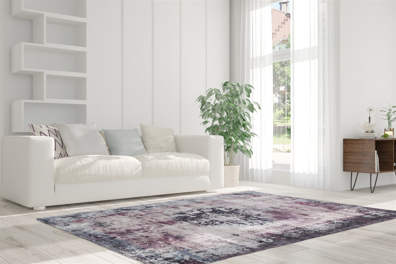 Covor Vintage Model Vintage 8403, Antracit, Marime 160 x 230 cm, Inaltime Fir 8 mm, 100% Modacril, Living, Dormitor, Sufragerie, Birou [2]