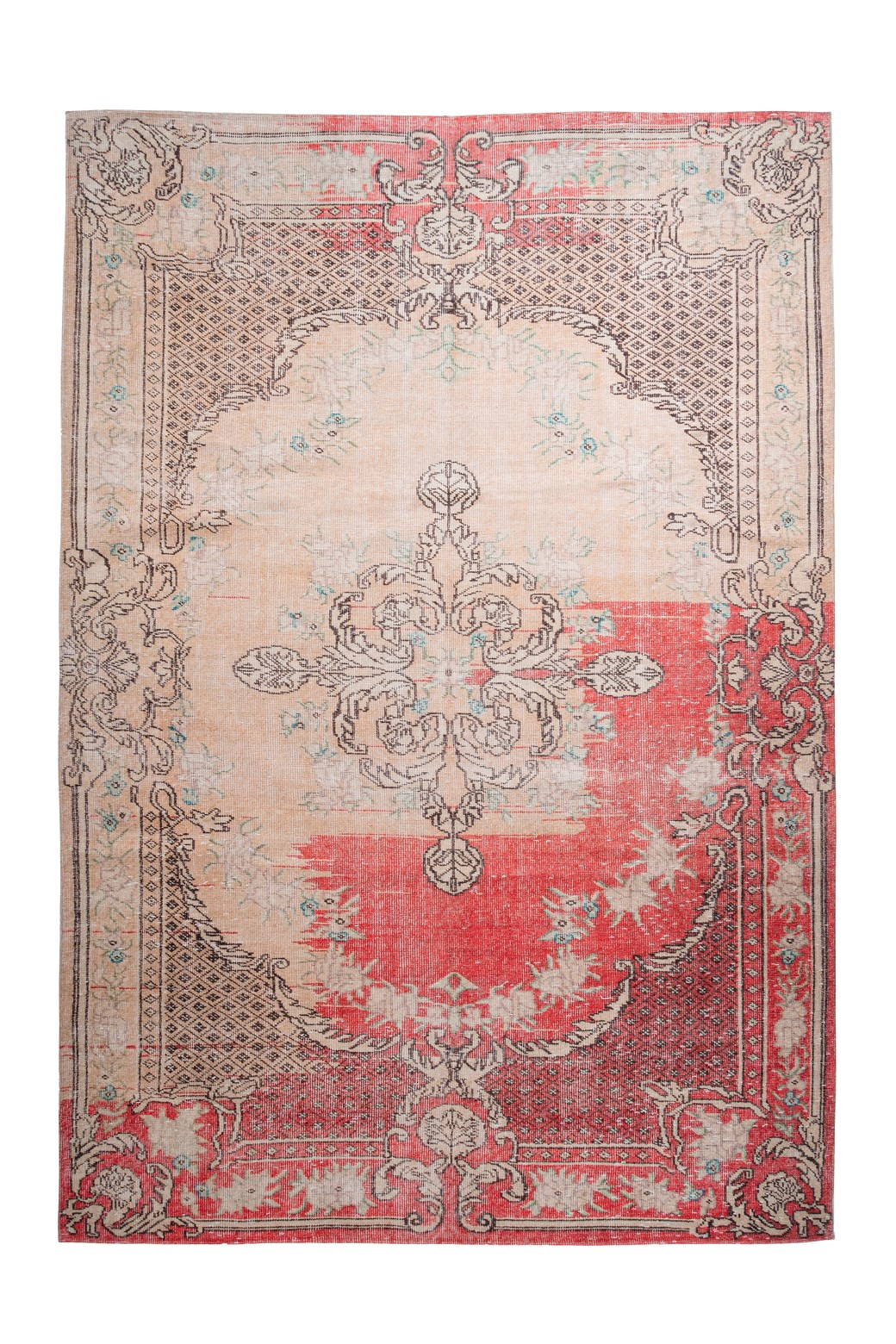 Covor Vintage Model Vintage 8405, Bej/Rosu, Marime 140 x 200 cm, Inaltime Fir 8 mm, 100% Modacril, Living, Dormitor, Sufragerie, Birou [2]