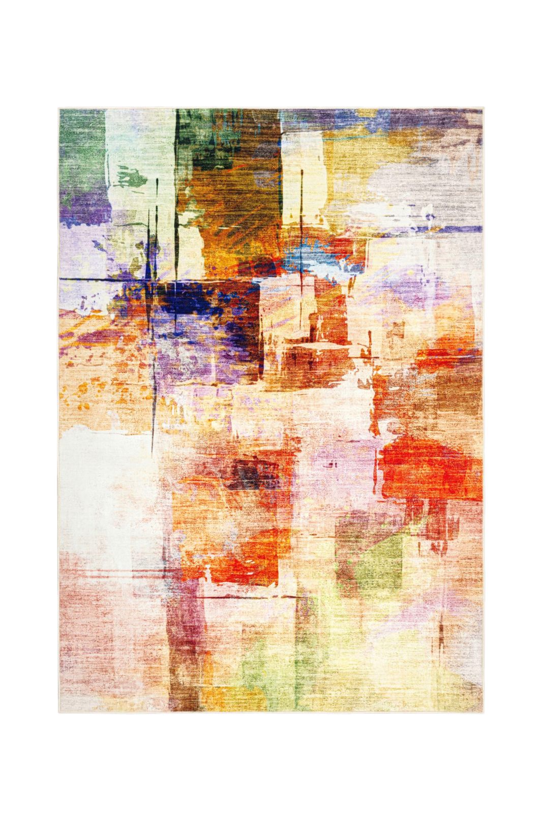 Covor Abstract Model Visionary 134, Multicolor, Marime 80 x 150 cm, Inaltime Fir 6 mm, 80% Poliester 20% Bumbac, Living, Dormitor, Sufragerie, Birou [1]