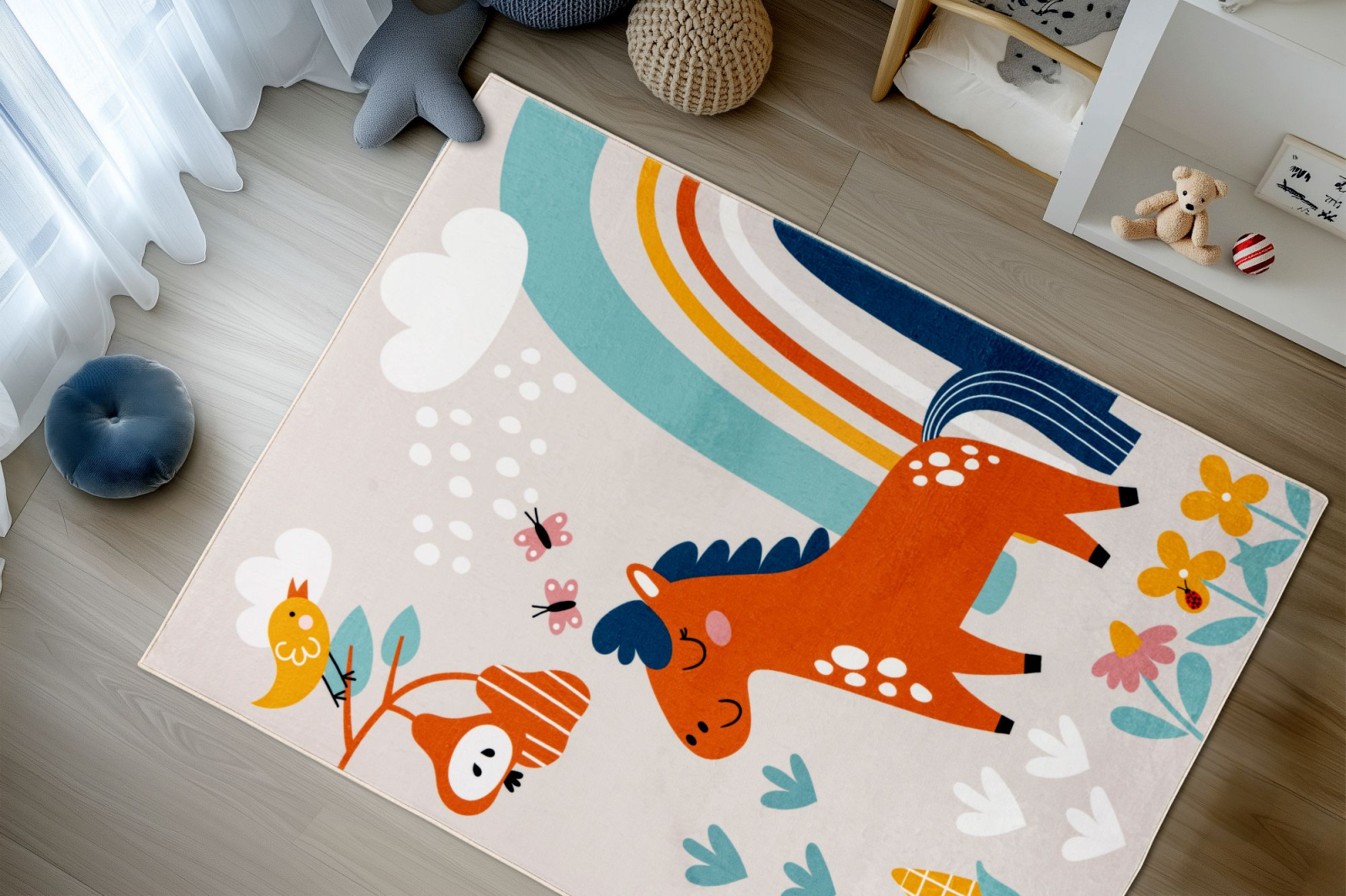 Covor Pentru Copii Model Wonder 132, Multicolor, Marime 115 x 160 cm, Grosime 6 mm, 100% Poliester, Camera Copiilor, Dormitor Copii, Spatiu de Joaca [3]