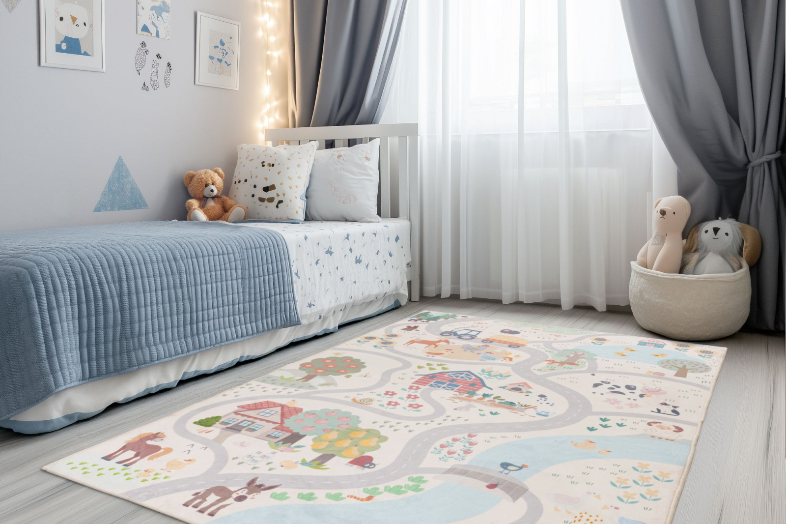 Covor Pentru Copii Model Wonder 133, Multicolor, Marime 115 x 160 cm, Grosime 6 mm, 100% Poliester, Camera Copiilor, Dormitor Copii, Spatiu de Joaca [3]