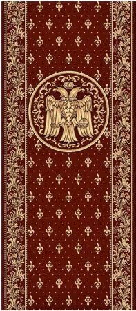 Traverse Bisericesti - Traversa Covor, Lotos 15032, Rosu, Model Bisericesc, Latime 150 cm, Diverse Lungimi