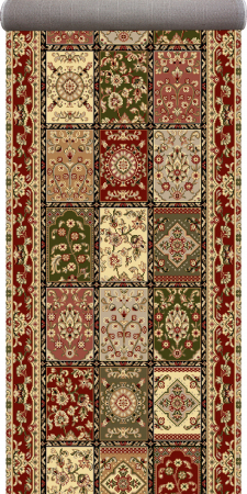 Traverse Dormitor - Traversa Covor, Lotos 1518, Rosu, Latime 120 cm, Diverse Lungimi, 1800 gr/mp