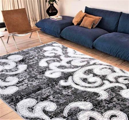 Covoare Living - Covor Modern, Cappuccino 16028, Gri / Alb, Diverse Dimensiuni, 1700 gr/mp