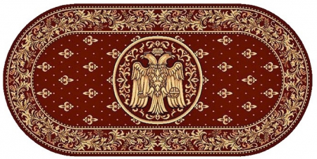 Covoare Bisericești - Covor Lotos, Model Bisericesc, 15077, Rosu Bordeaux, Oval, Diverse Dimensiuni, 1800 gr/mp