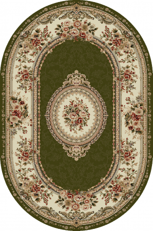 Covoare Living - Covor Clasic, Lotos 571, Verde, Oval, Diverse Dimensiuni, 1800 gr/mp