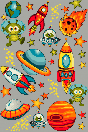 Covoare Copii - Covor Pentru Copii, Kolibri Cosmos, 11200-190, Gri, Diverse Dimensiuni, 2200 gr/mp