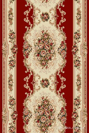 Traverse Dormitor - Traversa Covor, Lotos 574-210, Rosu / Crem, Latime 60 cm, Diferite Lungimi, 1800 gr/mp