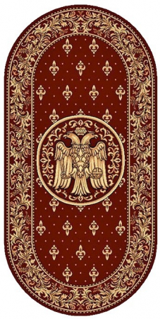 Covoare Bisericești - Covor Lotos, Model Bisericesc, 15032, Rosu, Oval, Diverse Dimensiuni, 1800 gr/mp
