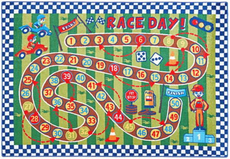 Covoare Copii - Covor Pentru Copii, Antiderapant, Racing Game Multicolor, 133x190 cm