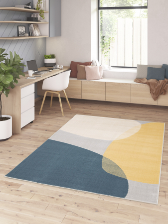 Covoare Living - Covor Belgian, Cancun 18722, Gri / Albastru / Galben, Diverse Dimensiuni