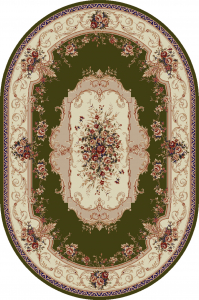 Covoare Living - Covor Clasic, Lotos 507, Verde, Oval, Diverse Dimensiuni, 1800 gr/mp