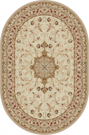 Covoare Living - Covor Clasic, Lotos 523, Crem / Bej, Oval, Diverse Dimensiuni, 1800 gr/mp