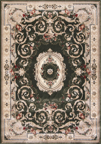 Covoare Clasice - Covor Clasic, Lotos 15002, Crem/Verde, Diverse Dimensiuni, 1800 gr/mp