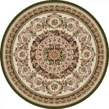 Covoare Clasice - Covor Clasic, Lotos 539, Verde, Rotund, Diverse Dimensiuni, 1800 gr/mp