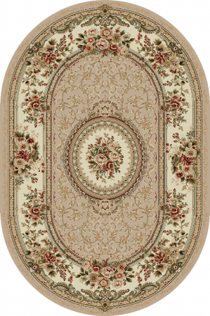 Covoare Living - Covor Clasic, Lotos 571, Bej / Crem, Oval, Diverse Dimensiuni, 1800 gr/mp