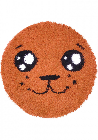 Covoare Copii - Covor Fantasy Foca, Portocaliu, 67x67 cm, Rotund, 2550 gr/mp
