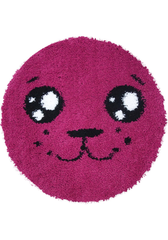 Covoare Copii - Covor Fantasy Foca, Roz, 67x67 cm, Rotund, 2550 gr/mp