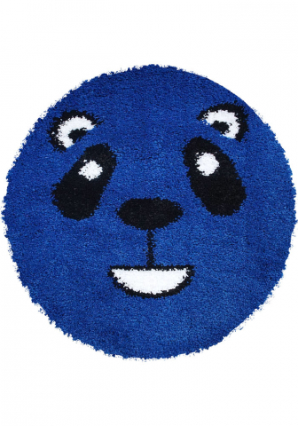 Covoare Copii - Covor Fantasy Panda, Albastru, 67x67 cm, Rotund, 2550 gr/mp