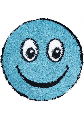 Covoare Moderne si Geometrice - Covor Fantasy Smile, Turcoaz, 67x67 cm, Rotund, 2550 gr/mp