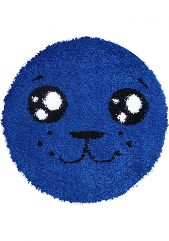 Covoare Copii - Covor Fantasy Foca, Albastru, 67x67 cm, Rotund, 2550 gr/mp