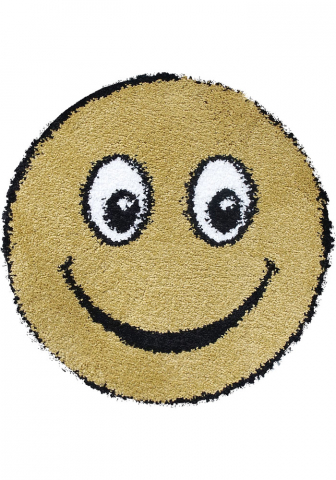 Covoare Moderne si Geometrice - Covor Fantasy Smile, Galben, 67x67 cm, Rotund, 2550 gr/mp