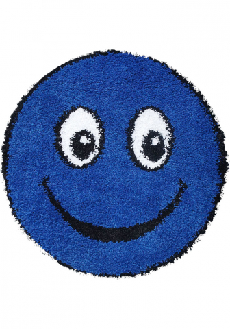 Covoare Moderne si Geometrice - Covor Fantasy Smile, Albastru, 67x67 cm, Rotund, 2550 gr/mp