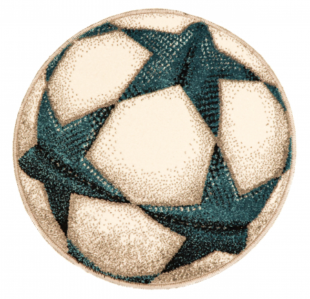 Covoare Copii - Covor Kolibri, Rotund, Minge Fotbal 02 UEFA 2020, 11199, 67x67 cm, 2300 gr/mp