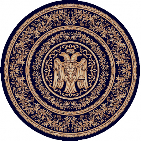Covoare Bisericești - Covor Lotos, Model Bisericesc, 15032, Albastru, Rotund, Diverse Dimensiuni, 1800 gr/mp