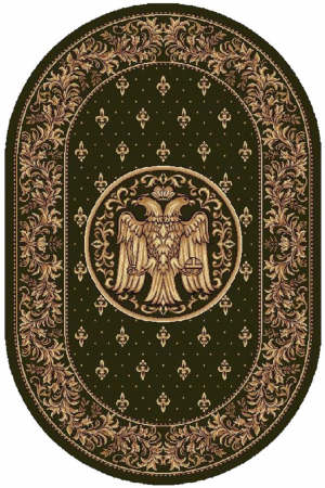 Covoare Bisericești - Covor Lotos, Model Bisericesc, 15032, Verde, Oval, 150x230, 1800 gr/mp