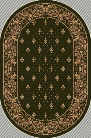 Covoare Bisericești - Covor Lotos Oval, Model Bisericesc, 15033, Verde, Diverse Dimensiuni