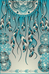 Covoare Living - Covor Modern, Kolibri Pene 11617, Turcoaz, Diverse Dimensiuni, 2200 gr/mp