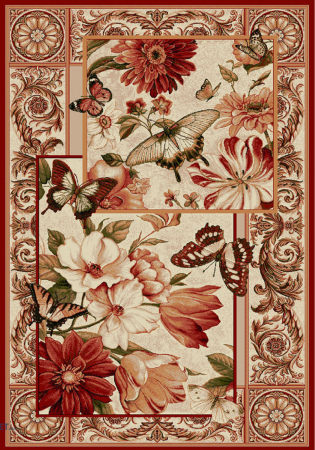 Covoare Living - Covor Modern, Lotos 15004, Crem/Grena, 120x170 cm