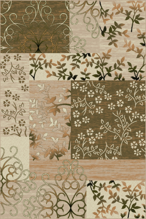 Covoare Living - Covor Modern, Lotos 1521, Crem / Verde, Diverse Dimensiuni, 1800 gr/mp