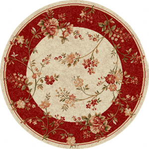 Covoare Living - Covor Modern, Lotos 551, Crem / Rosu, Rotund, Diverse Dimensiuni, 1800 gr/mp