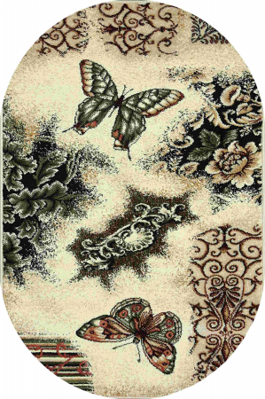 Covoare Living - Covor Modern, Lotos Fluturi 1607, Oval, Diverse Dimensiuni, 1800 gr/mp