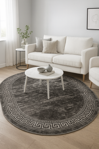 COVOARE - Covor Modern, Mira 24001, Gri, Oval, Diverse Dimensiuni
