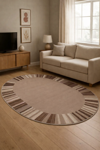 Covoare Moderne si Geometrice - Covor Modern, Mira 24070, Maro, Oval, Diverse Dimensiuni