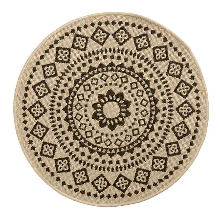Covoare Moderne si Geometrice - Covor Modern, Natura 19100, Rotund , Bej/Maro, 1500 gr/mp, Diverse Dimensiuni