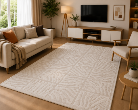 Covoare Living - Covor Modern Sofia 41006, Ivoire, Diverse Dimensiuni, 2450 gr/mp