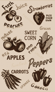 Covoare Bucatarie - Covor pentru bucatarie, Natura Fruits and Veggies, Diverse Dimensiuni, 1500 gr/mp