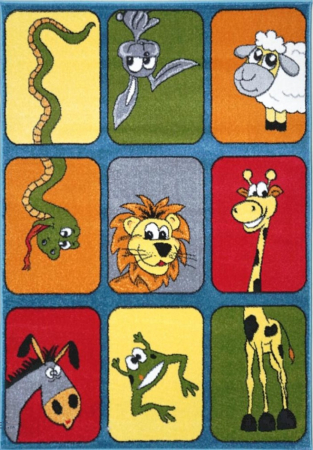 Covoare Copii - Covor Pentru Copii, Kolibri Animale, 11380-120, Albastru, Diverse Dimensiuni, 2200 gr/mp